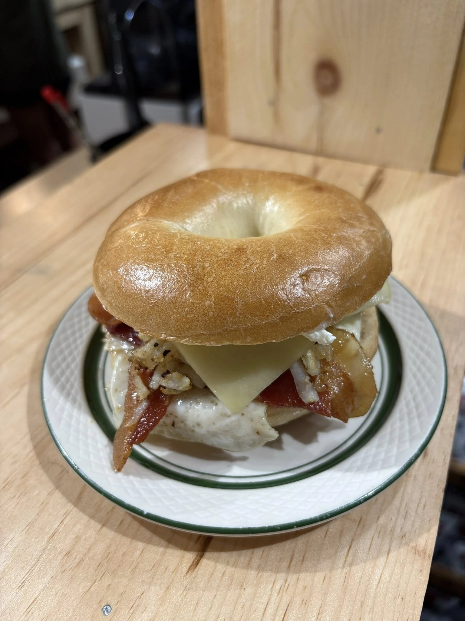 A loaded bagel