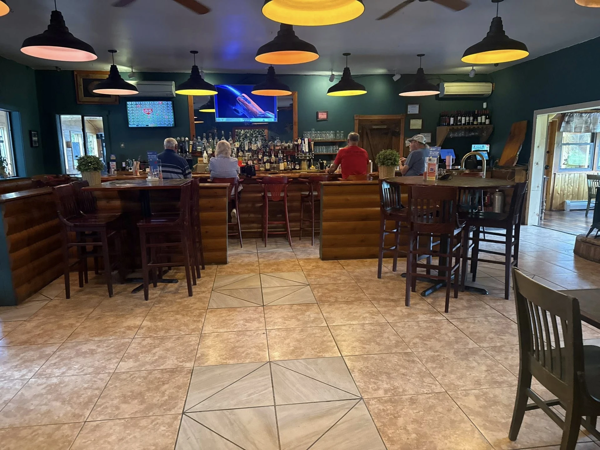 People enjoying the bar