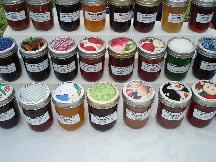 Bert's jams and jellies go fast.