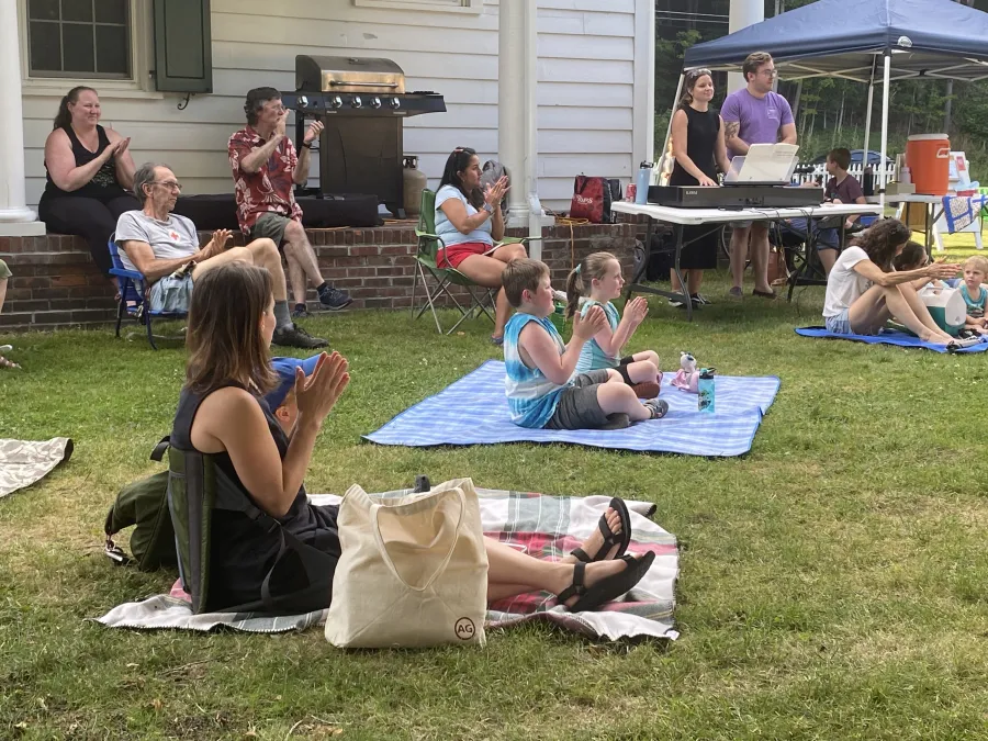 people at a lawn concert